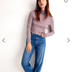 Madewell NWT Ribbed Long-Sleeve Turtleneck Crop Top